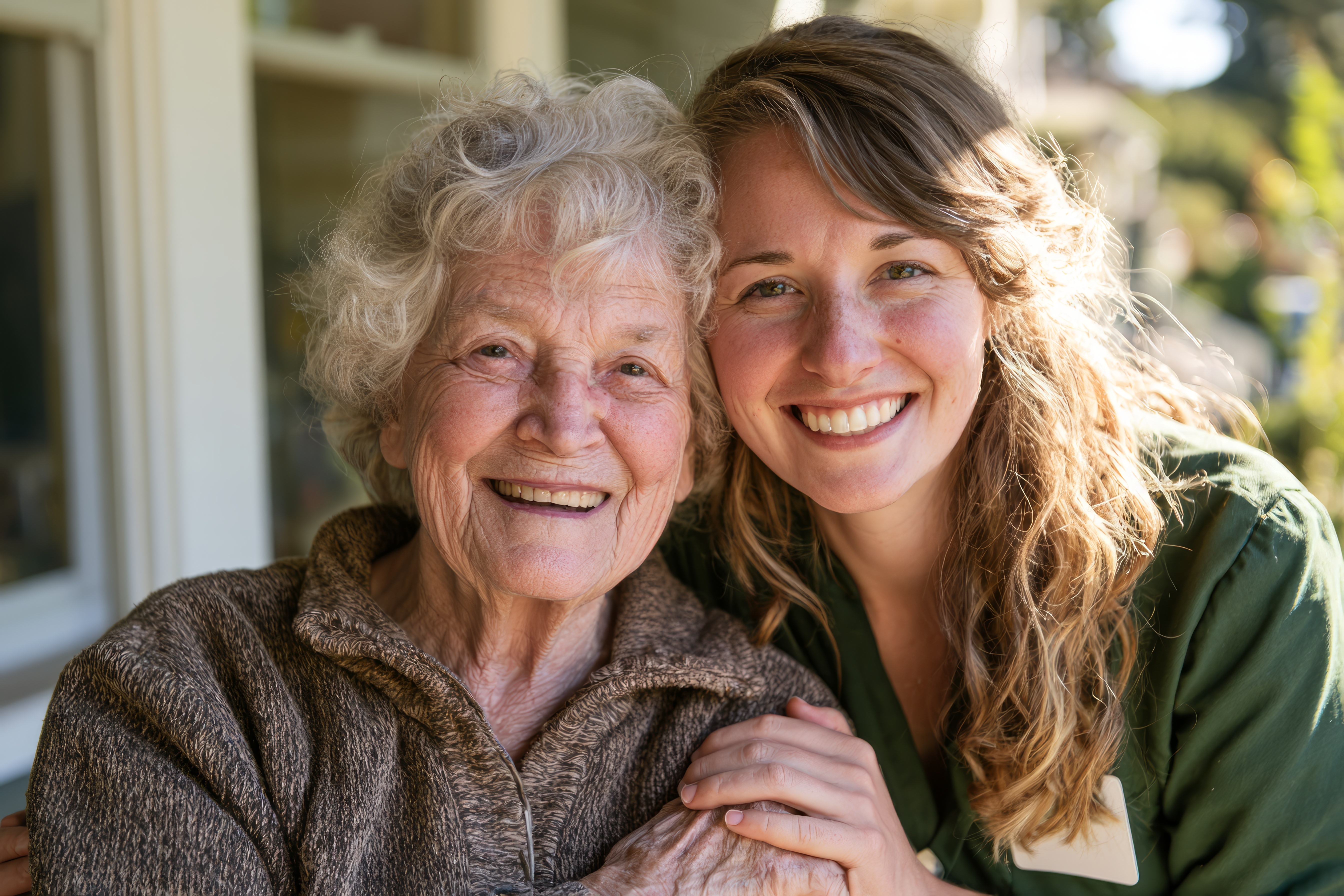 Senior at home with their care companion