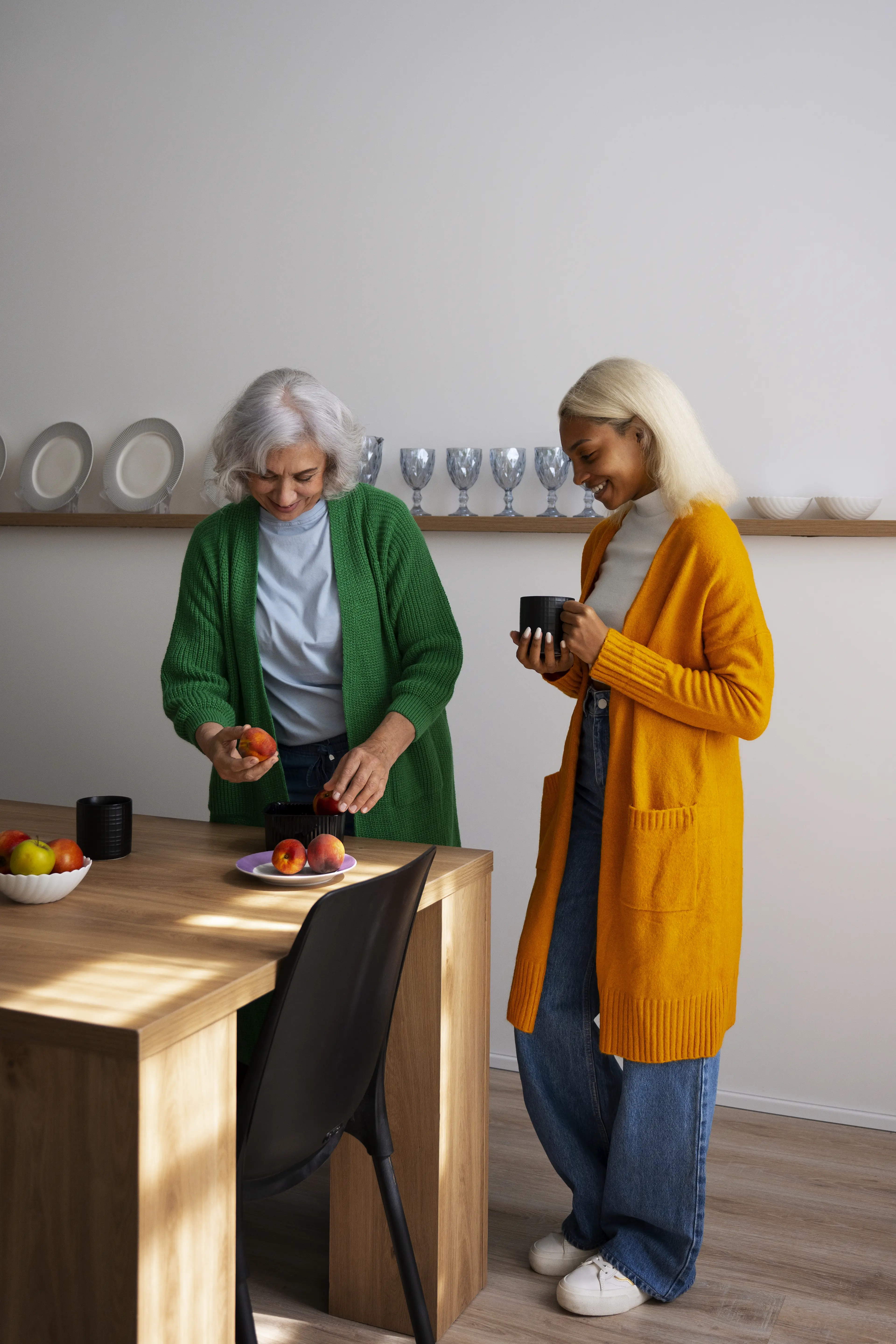 Someone helping an elderly person